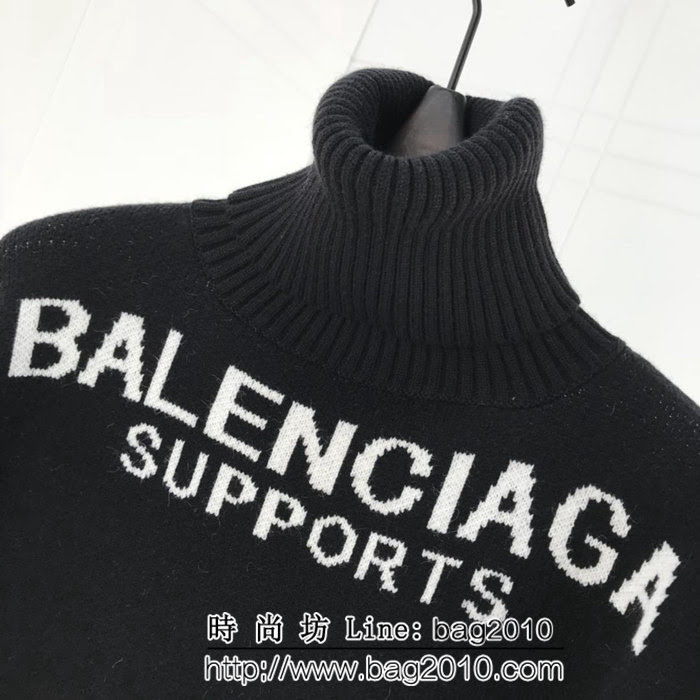 BALENCIAGA巴黎世家 18秋冬新款 WFP worldfoodProgramme系列 高領針織毛衣 面料厚實 高版本三標齊情侶款 ydi2096